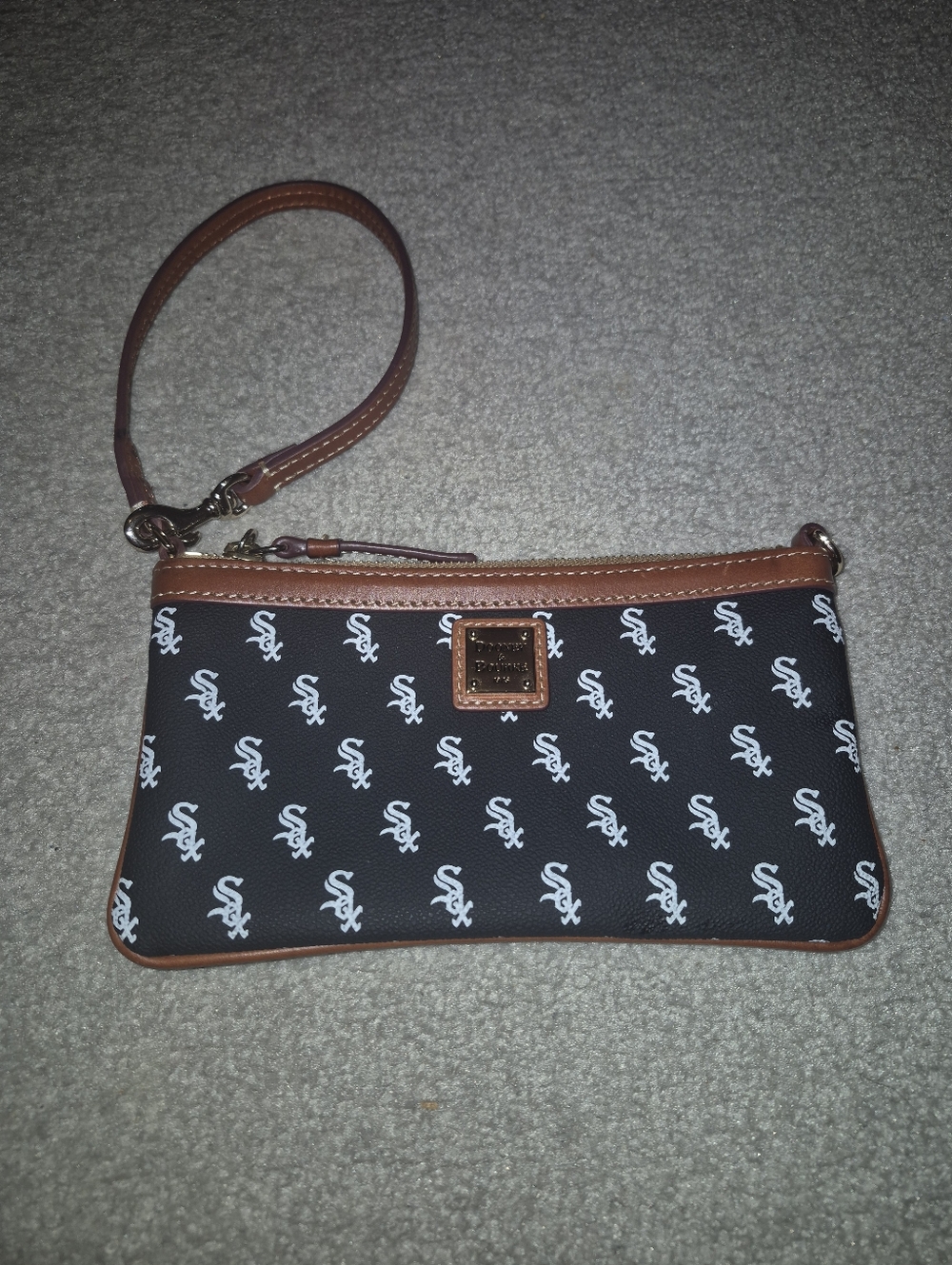 Dooney & Bourke Black and Brown Chicago White Sox Wristlet